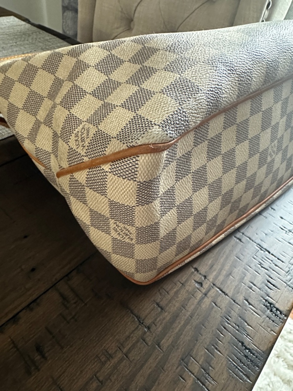 Louis Vuitton Damier Azur Hobo Delightful PM with Tan Trim and Gold Hardware - Picture 5 of 13